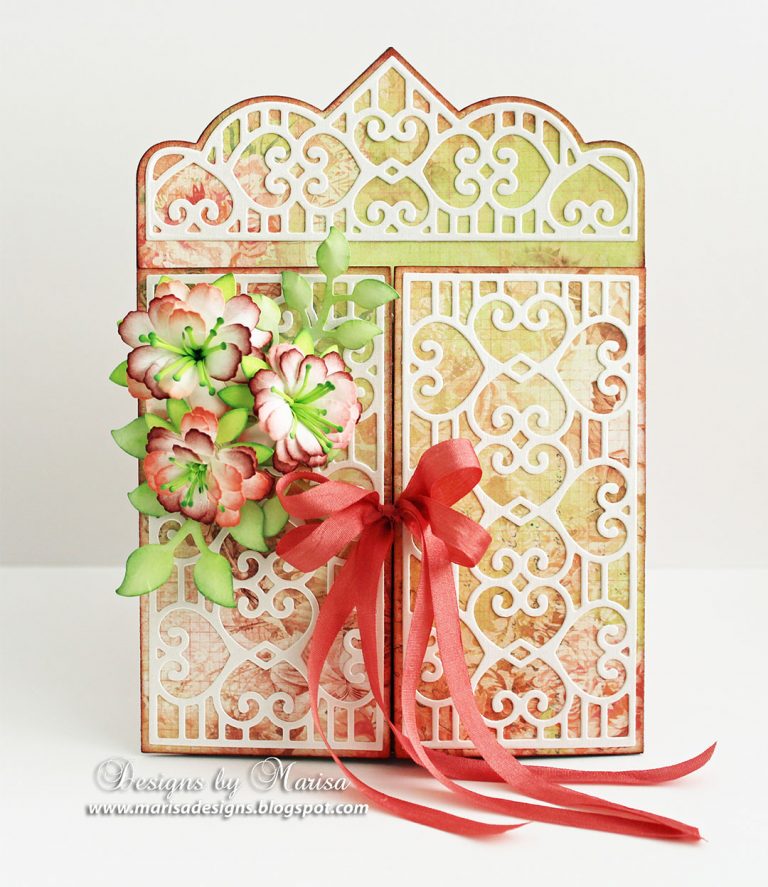 Double Heart Card & Box Ensemble with Rolled Flowers by Marissa Job for Spellbinders