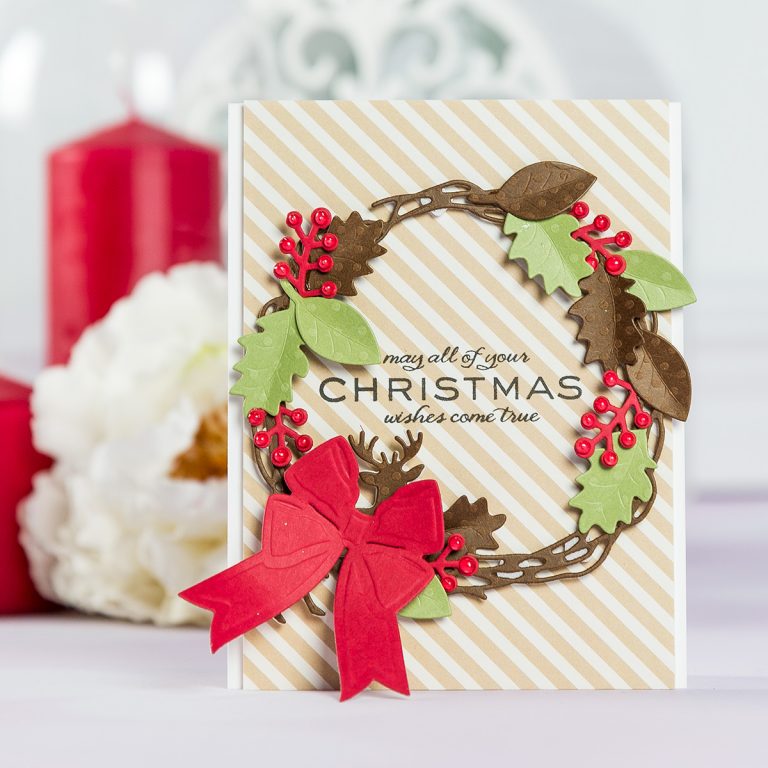 Cardmaking Inspiration | Christmas Wishes Card by Yana Smakula using Lene Lok Four Seasons Collection for Spellbinders #spellbinders #christmascard #cardmaking