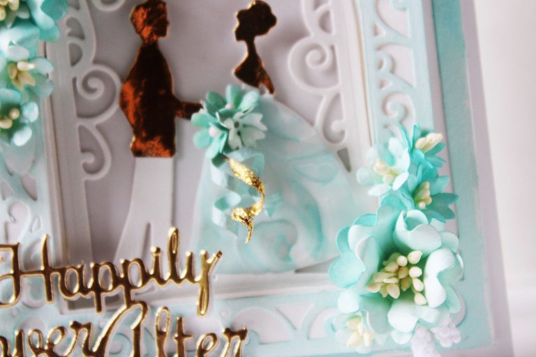 Elegant 3D Vignettes Collection by Becca Feeken Inspiration | Gift Bag & Happily Ever After Card with Hussena using S3-314 Petite Double Bow and Flowers S4-865 Layered Happily Ever After S4-867 Cinch and Go Flowers III, S4-869 Tiered Rosettes, S5-340 Ornamental Arch, S5-343 Filigree Veil, S6-136 Grand Dome 3D Card, S6-138 Grand Arch 3D Card dies #cardmaking #papercrafting #diecutting #handmadecard