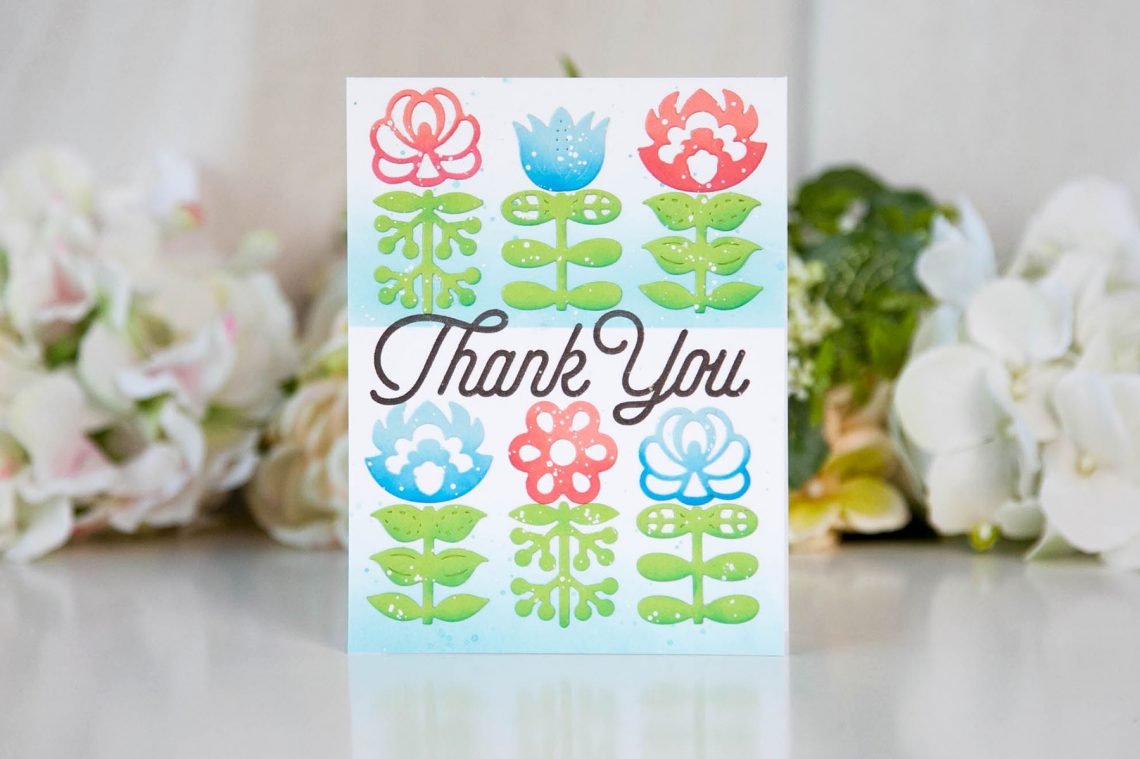 Folk Art Collection Inspiration | Nordic Blooms Card with Keeway for Spellbinders using S4-885 Nordic Blooms dies #spellbinders #diecutting #handmadecard #cardmaking