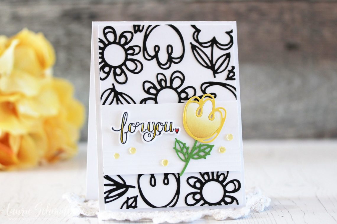 Die D-Lites Inspiration | For You Floral Card with Laurie for Spellbinders using S3-322 Sketched Blooms, SDS-107 Sentiments 2 #spellbinders #cardmaking #diecutting #handmadecard