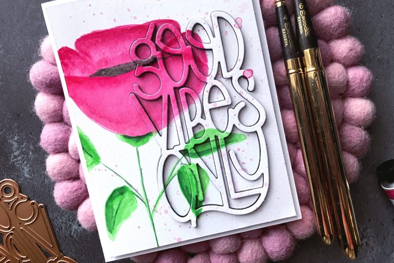 Good Vibes Only Collection by Stephanie Low - Inspiration | Good Vibes Only with Rubeena for Spellinders using S4-918 Good Vibes Only #spellbinders #cardmaking #handmadecard #neverstopmaking 