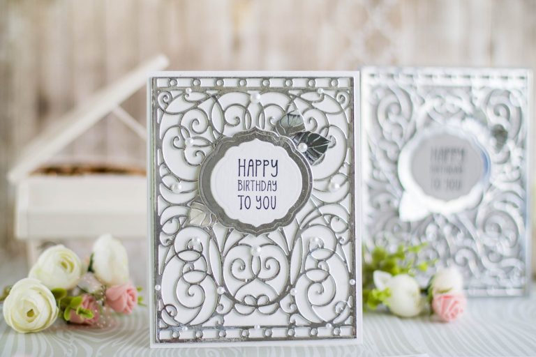 Romancing The Swirl Collection by Becca Feeken - Inspiration | Happy Birthday Card with Elena for Spellbinders using: S4-930 Curvy Labels S5-364 A2 Corner Cotillion S5-366 A2 Swirl Background #spellbinders #neverstopmaking #cardmaking #diecutting #handmadecard