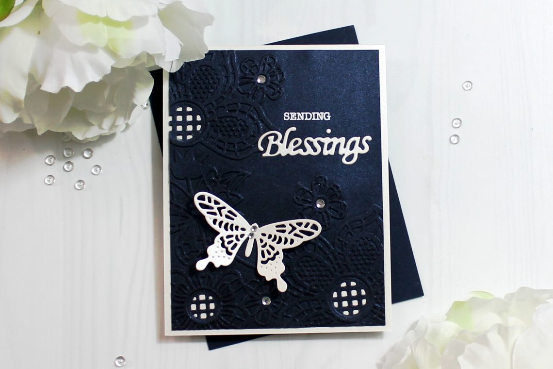 Spellbinders Cut & Emboss Folders Inspiration | Blessings Card with Ilina #spellbinders #neverstopmaking