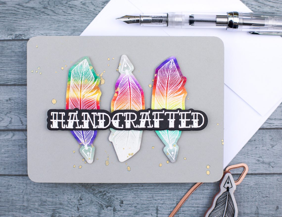 Spellbinders - Handmade Collection by Stephanie Low Inspiration | Handcrafted Rainbow Quills by Jenny Colacicco #spellbinders #stamping #cardmaking #handmadecard