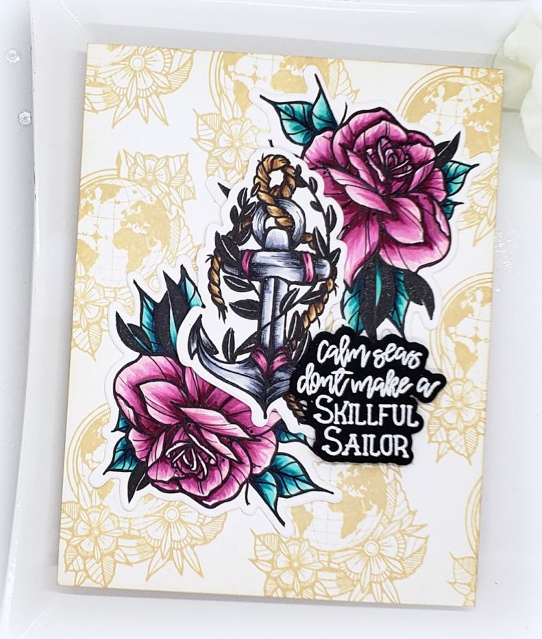 Video Friday | Inked Messages Collection by Stephanie Low - Handmade Card by Kelly Latevola featuring SDS-136 Rough Waters, SDS-139 A Rose Any Other Name, SDS-137 Wanderlust #spellbinders #stamping #cardmaking #neverstopmaking