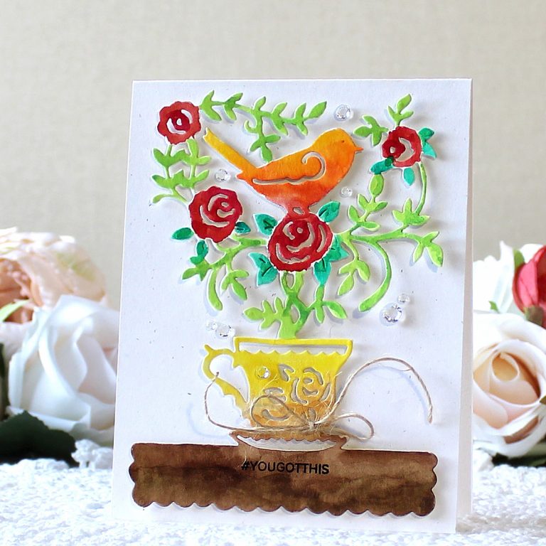 Spellbinders Cuppa Coffee, Cuppa Tea Collection by Sharyn Sowell - Inspiration | You Got This Coffee Card with Yoonsun Hur featuring S4-955 Blooming Brew dies #neverstopmaking #spellbinders #sharynsowell #diecutting #handmadecard