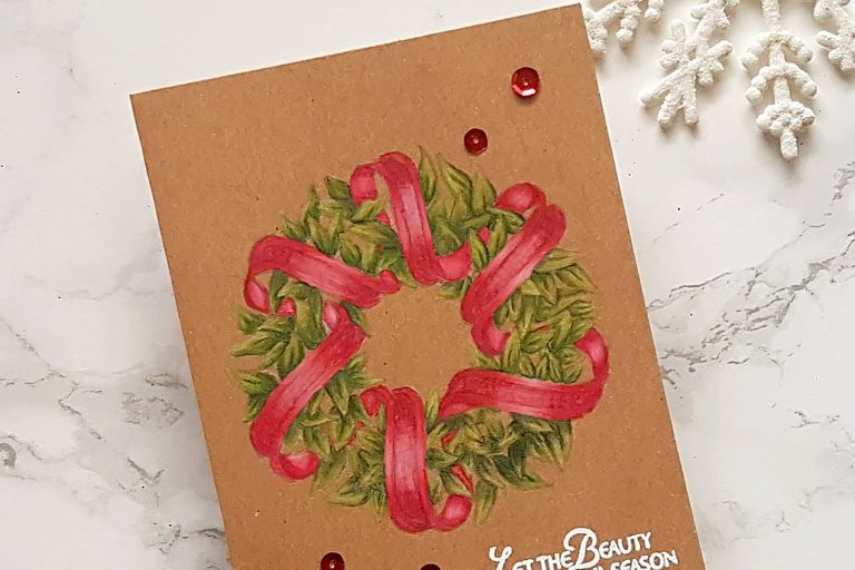 Spellbinders Zenspired Holidays Collection by Joanne Fink - Inspiration | Christmas Wreath with Alexandra Suta featuring SBS-168 Sentiments Wreath, SBS-166 Joyful Season Angel #spellbinders #neverstopmaking