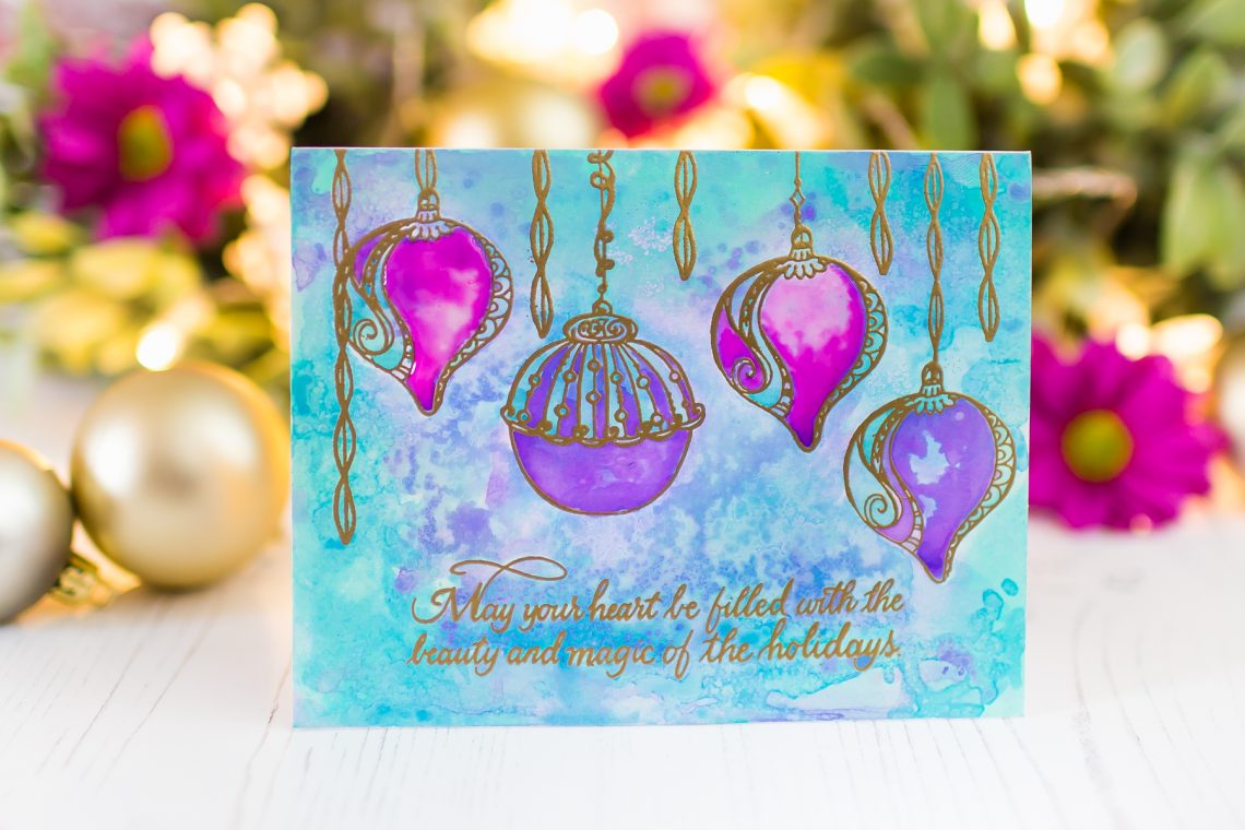 Spellbinders Zenspired Holidays Collection by Joanne Fink - Inspiration | Magic of the Holidays with Mona Toth featuring SBS-164 Dangling Ornaments,SBS-165 Christmas Sentiments #spellbinders #neverstopmaking