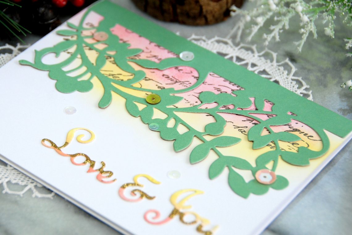 Spellbinders A Sweet Christmas Collection by Sharyn Sowell - Inspiration | Love & Joy Card with Virginia Lu #spellbinders #diecutting #neverstopmaking #sharynsowell