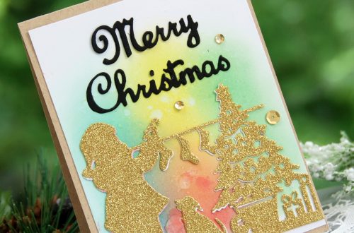 Spellbinders A Sweet Christmas Collection by Sharyn Sowell - Inspiration | Merry Christmas Card with Virginia featuring S4-937 Hanging Stocking, S5-373 Santa Parade #spellbinders #neverstopmaking #diecutting #sharynsowell