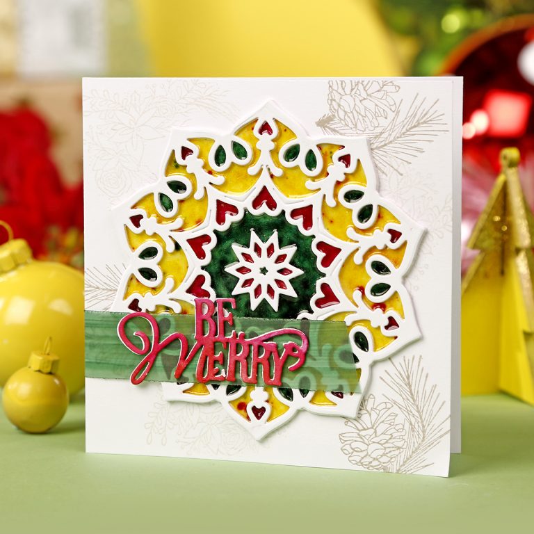  Faux Stained-Glass Holiday Cards by Christine Smith as seen in Simply Cards and Papercraft Issue 183