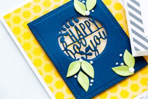 Spellbinders December 2018 Small Die of the Month is Here – Warm Wishes! Happy for You Handmade Card.