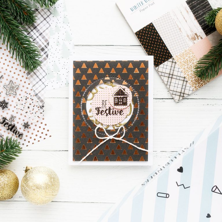 Spellbinders Card Club Kit Extras! December Edition - Be Festive Handmade Card