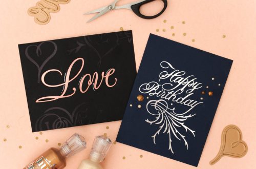 Paul Antonio Glimmer Plates Inspiration | Clean & Simple Love Cards with Zinia