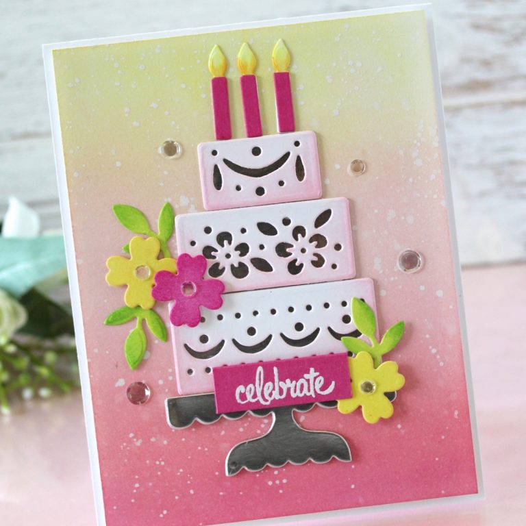 Spellbinders - Happy Collection by Sharyn Sowell - Inspiration | Celebrate Birthday Cake Card with Melody Rupple