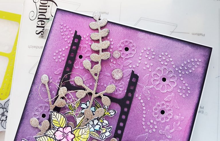 Spellbinders Cut & Emboss Folders Inspiration | Mixed Media Card Tutorial by Nadya Drozdova