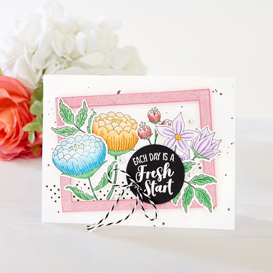 Each Day is a Fresh Start handmade card with Fun Stampers Journey April 2019 Stamp of the Month, called Fresh Start #funstampersjourney #cardmaking 
