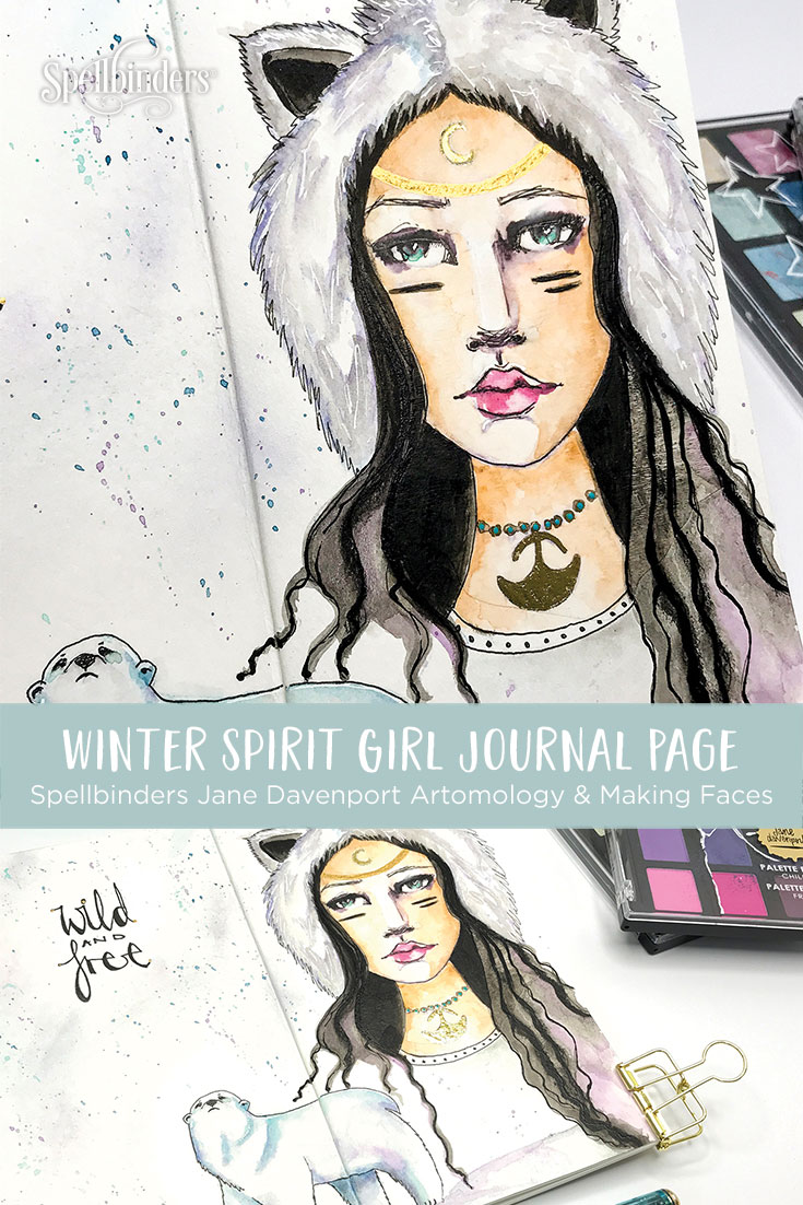 Jane Davenport Artomology | Winter Spirit Girl with Kate Palmer for Spellbinders