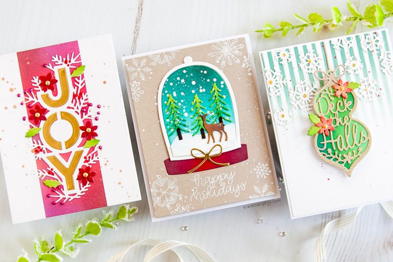 Spellbinders Holiday 2019 Inspiration | Clean & Simple Christmas Cards with Keeway Tsao