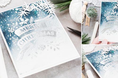 Video: Foiled Watercoloured Christmas Card with Debby Hughes for Spellbinders featuring Merry Christmas Banner Glimmer Hot Foil Plate Holiday 2019