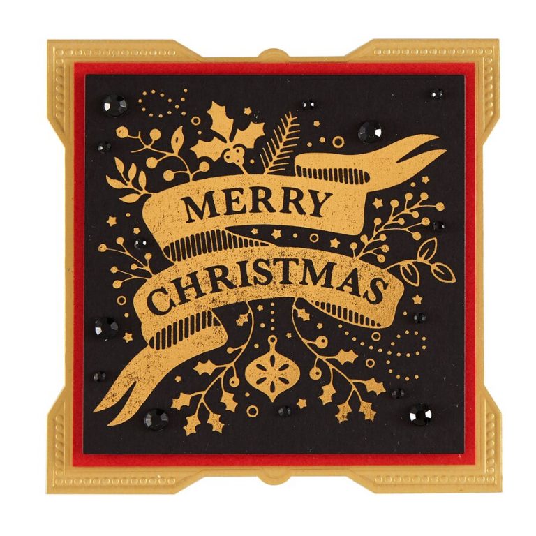 Merry Christmas Banner Glimmer Hot Foil Plate Holiday 2019