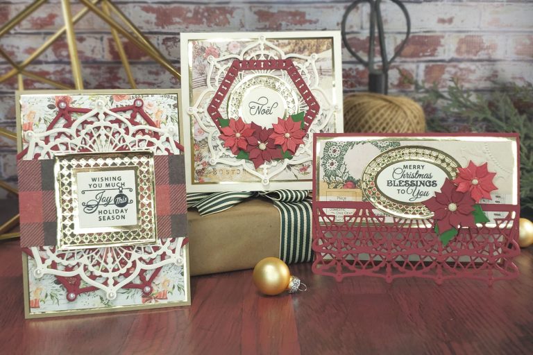 Spellbinders Candlewick Classics Collection by Becca Feeken - Inspiration | Christmas Card Trio with Sheri