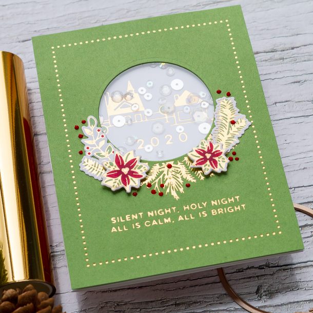 Elegant Foiled Handmade Christmas Cards with Ilda Dias for Spellbinders featuring Yana's Christmas Foiled Basics Collection by Yana Smakula #Spellbinders #NeverStopMaking #GlimmerHotFoilSystem #Cardmaking #Christmascardmaking