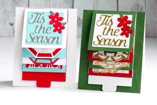 Spellbinders Christmas Cascade Collection by Becca Feeken - Kinetic Cards with Jean Manis #Spellbinders #NeverStopMaking #DieCutting #Cardmaking