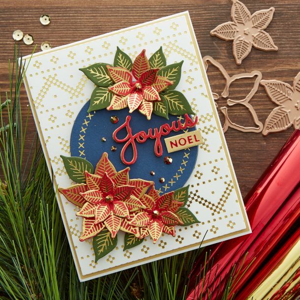 GLP-198 Christmas Sweater Background: This beautiful A2 sweater background will make any card shine. Add stamp, die cut or glimmer images in the center for an instant classic Christmas creation. What’s New | Spellbinders Sparkling Christmas Collection #Spellbinders #NeverStopMaking #DieCutting #Cardmaking #GlimmerHotFoilSystem #Christmas