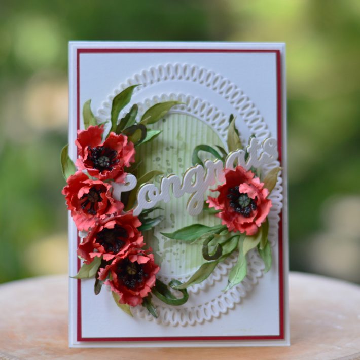 Susan’s Autumn Flora Collection by by Susan Tierney-Cockburn. S4-1078 Oriental Poppy Card #Spellbinders #NeverStopMaking #PaperFlowers #DieCutting 