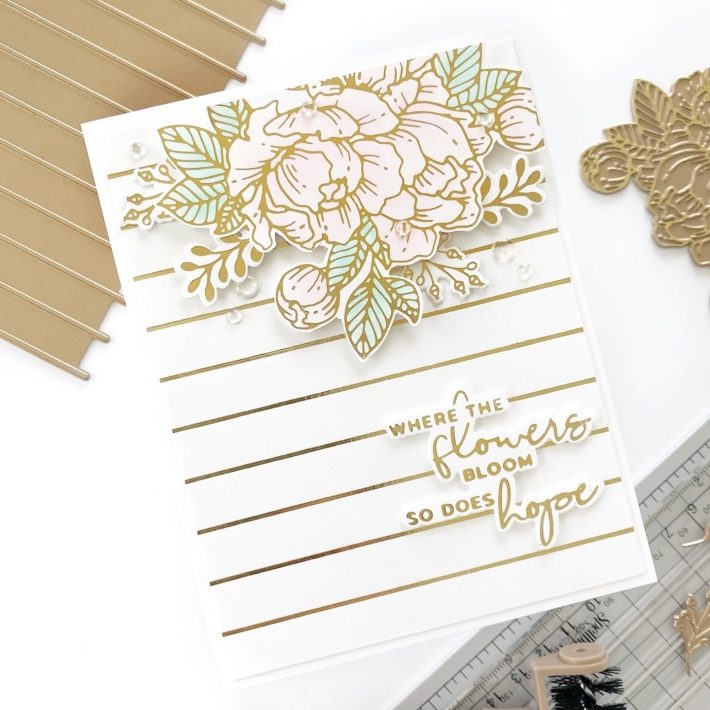 Clean & Simple Foiled Cards featuring Yana’s Blooming Birthday Collection with Dilay