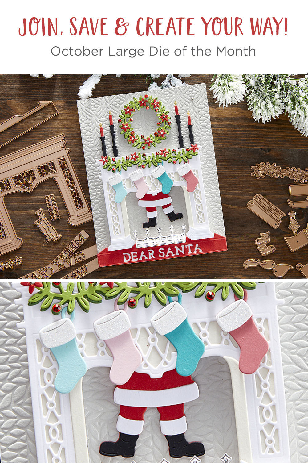 October 2021 Large Die of the Month Preview & Tutorials – Santa's Fireplace