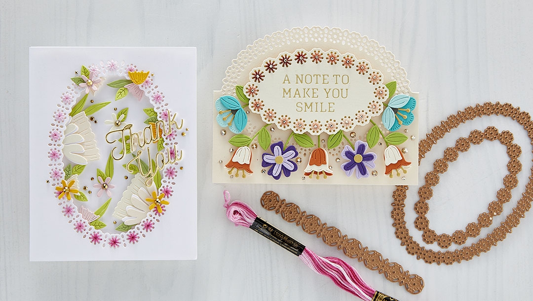 February 2022 Small Die of the Month Preview & Tutorials – Oval Stitch & Border