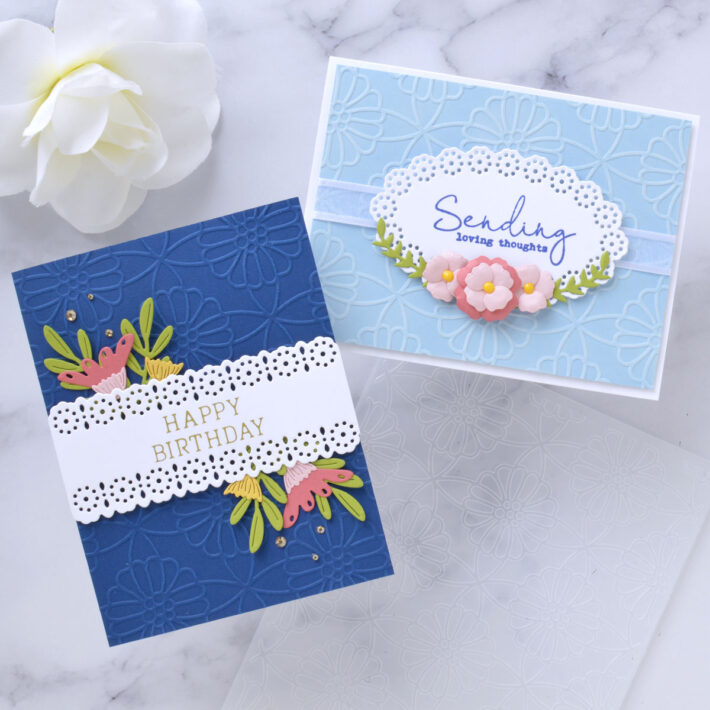 February 2022 Embossing Folder of the Month Preview & Tutorials – Sketched Floral