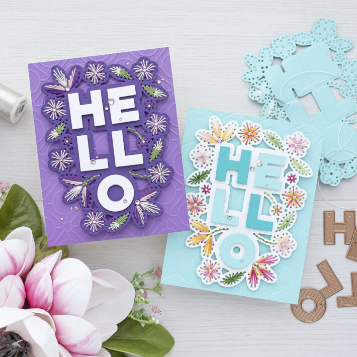 May 2022 Small Die of the Month Preview & Tutorials – Stitched Hello